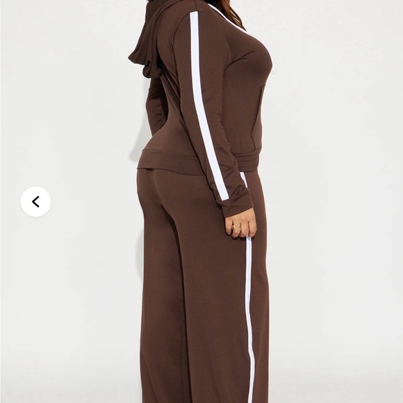 Fashion Nova: Tennis Courts Wide Leg Pant Set - Chocolate 🍫 - Picture 6 of 7